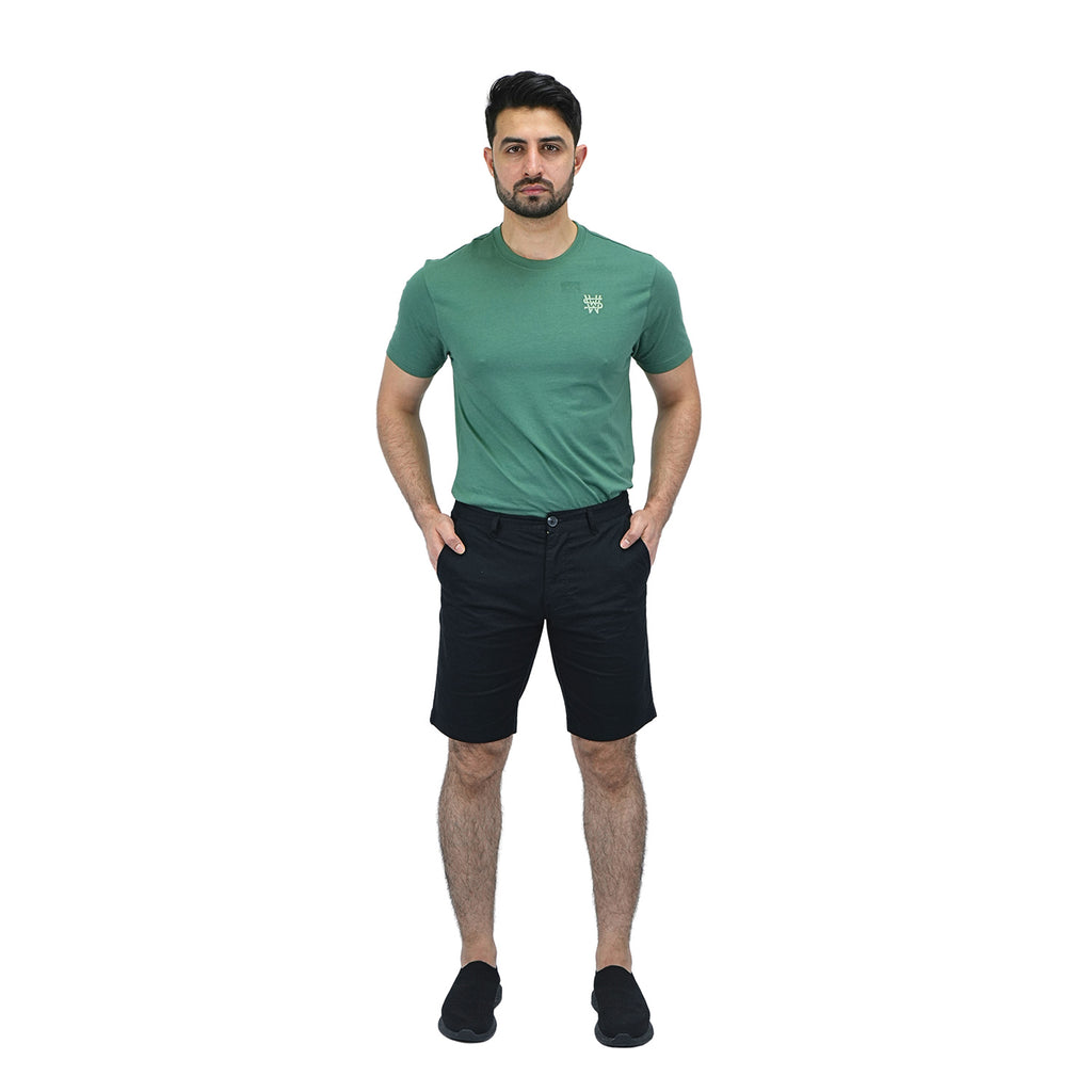Men's Cotton Elastane Twill Low Rise Slim Fit Bermuda Shorts