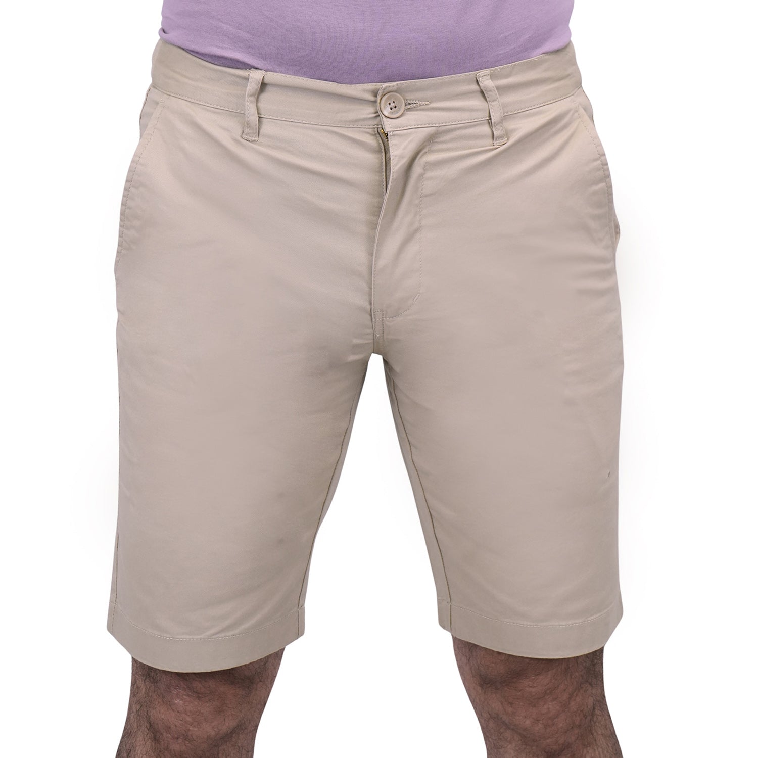 Giordano Men's Cotton Elastane Twill Low Rise Slim Fit Bermuda Shorts-Brown