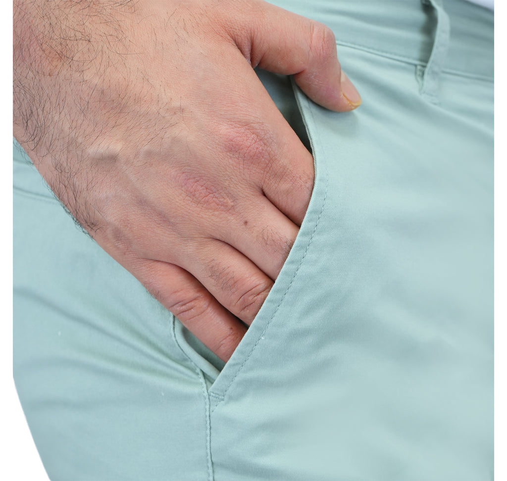 Men's Cotton Elastane Twill Low Rise Slim Fit Bermuda Shorts