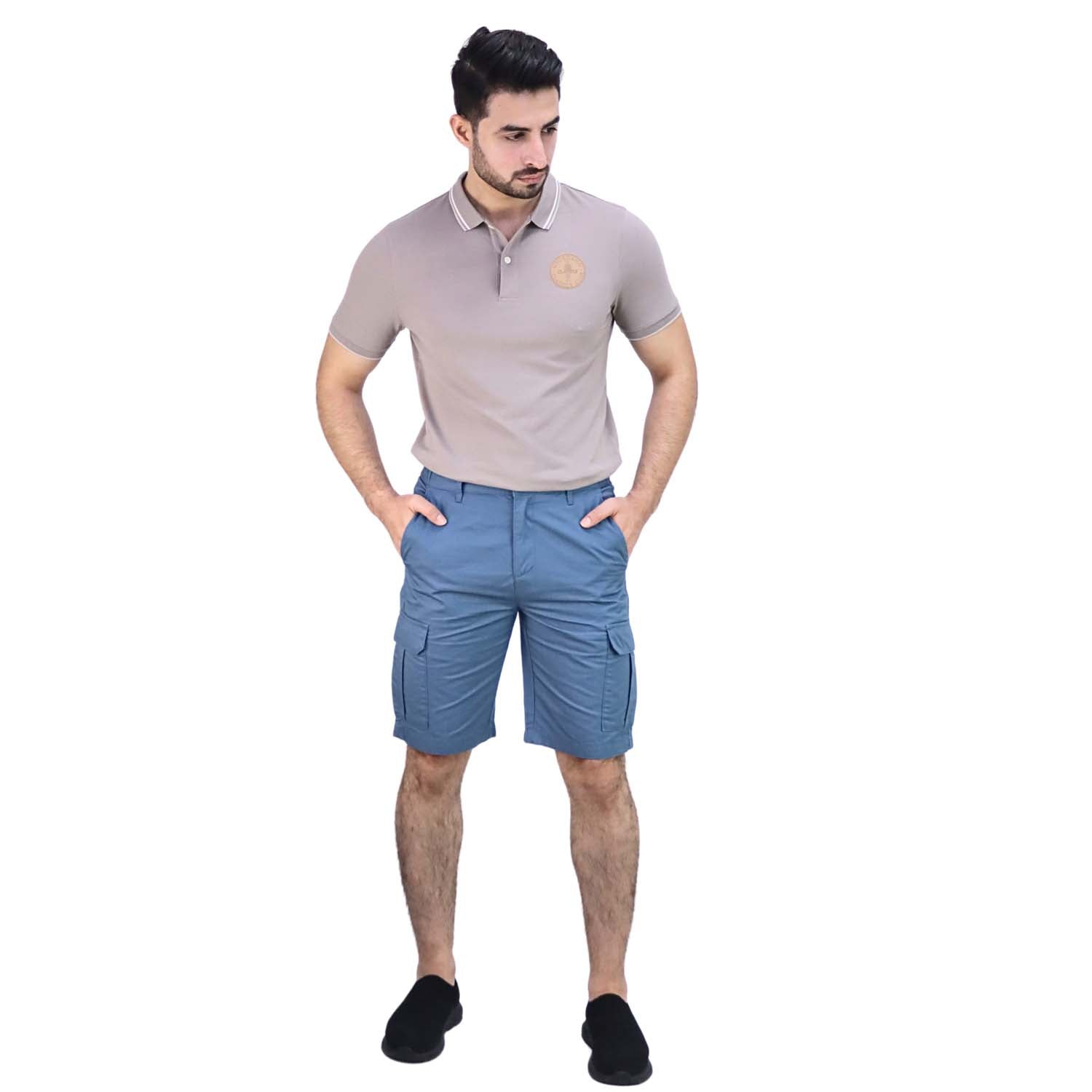 Men's Twill Mid Rise Elastic Waist Bermuda Shorts