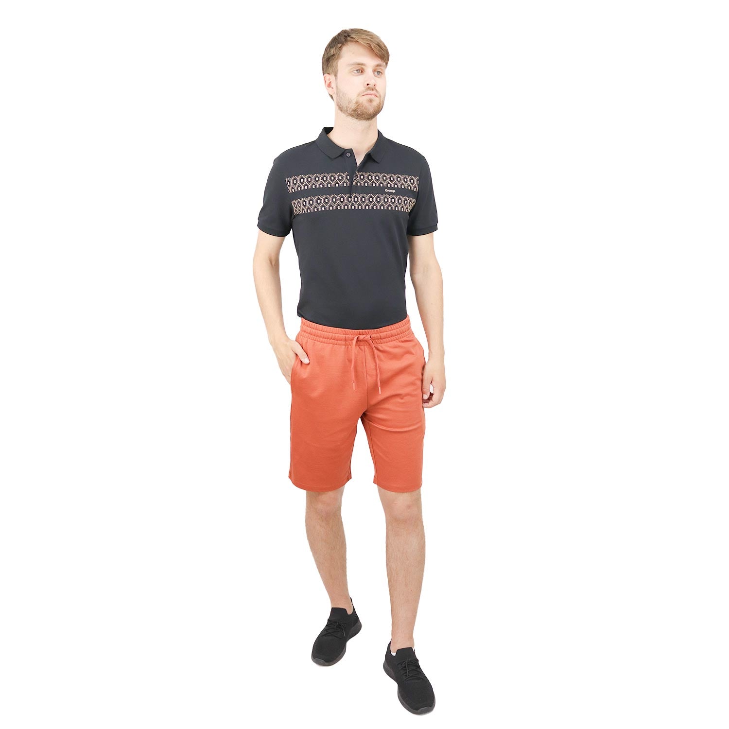 Giordano Men's Shorts: Comfortable & Stylish Cotton Blend-Orange