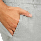 Men's Linen Cotton Bermuda Shorts: Slim Fit, Elastic Waist