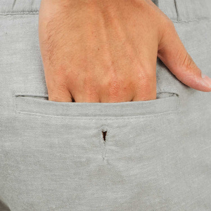 Men's Linen Cotton Bermuda Shorts: Slim Fit, Elastic Waist