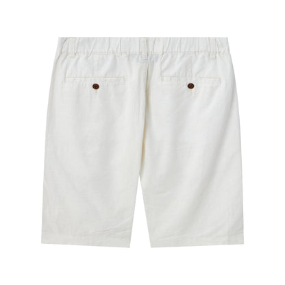 Men's Linen Cotton Bermuda Shorts: Slim Fit, Elastic Waist