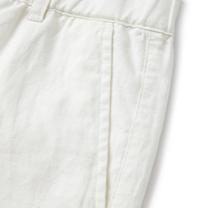 Men's Linen Cotton Bermuda Shorts: Slim Fit, Elastic Waist