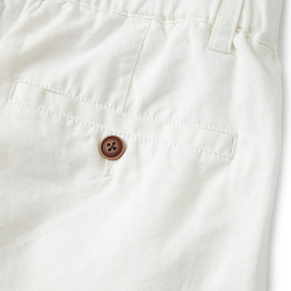 Men's Linen Cotton Bermuda Shorts: Slim Fit, Elastic Waist