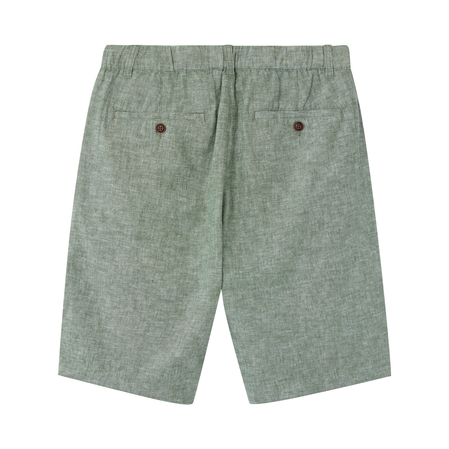 Men's Linen Cotton Bermuda Shorts: Slim Fit, Elastic Waist