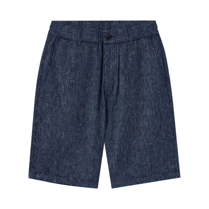 Giordano Men's Linen Cotton Bermuda Shorts: Slim Fit, Elastic Waist-Multicolor