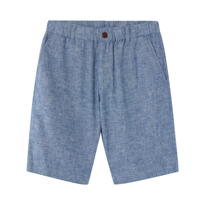 Giordano Men's Linen Cotton Bermuda Shorts: Slim Fit, Elastic Waist-Multicolor