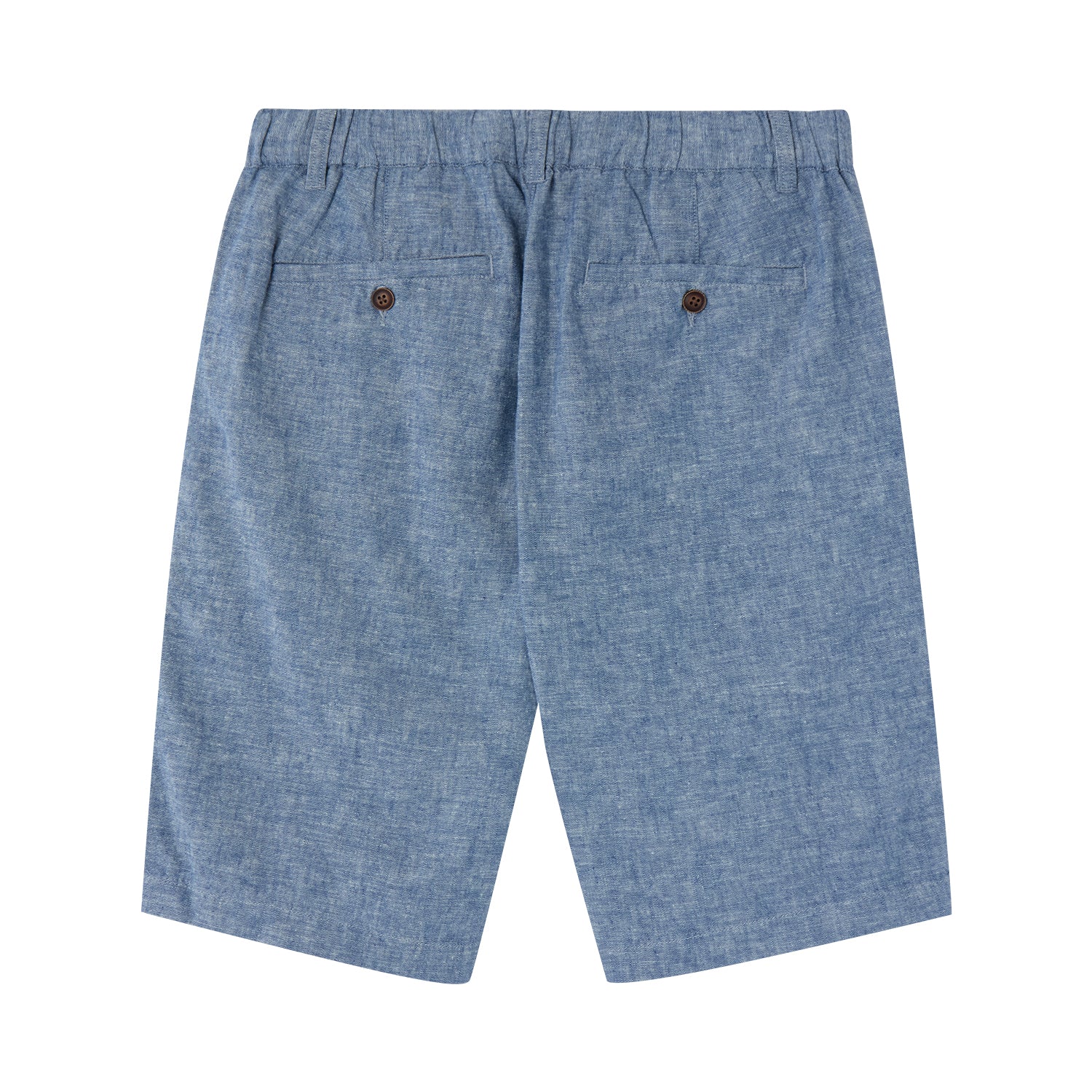 Men's Linen Cotton Bermuda Shorts: Slim Fit, Elastic Waist