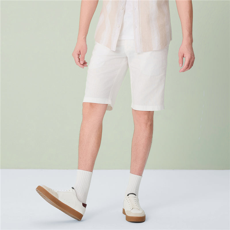 Men's Slim Linen Cotton Bermuda Shorts