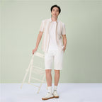 Men's Slim Linen Cotton Bermuda Shorts