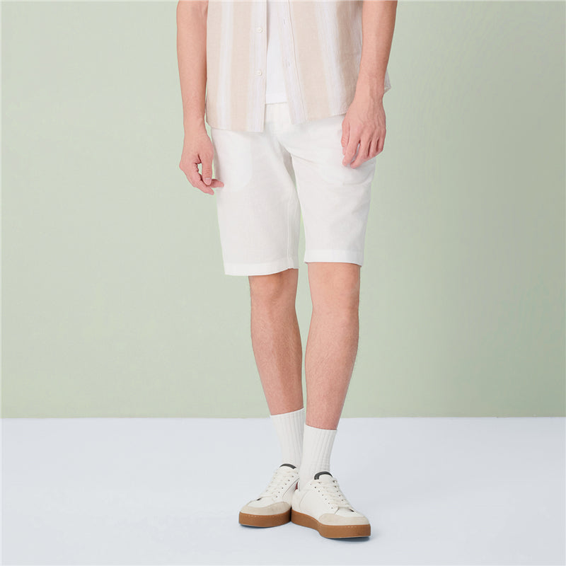 Men's Slim Linen Cotton Bermuda Shorts