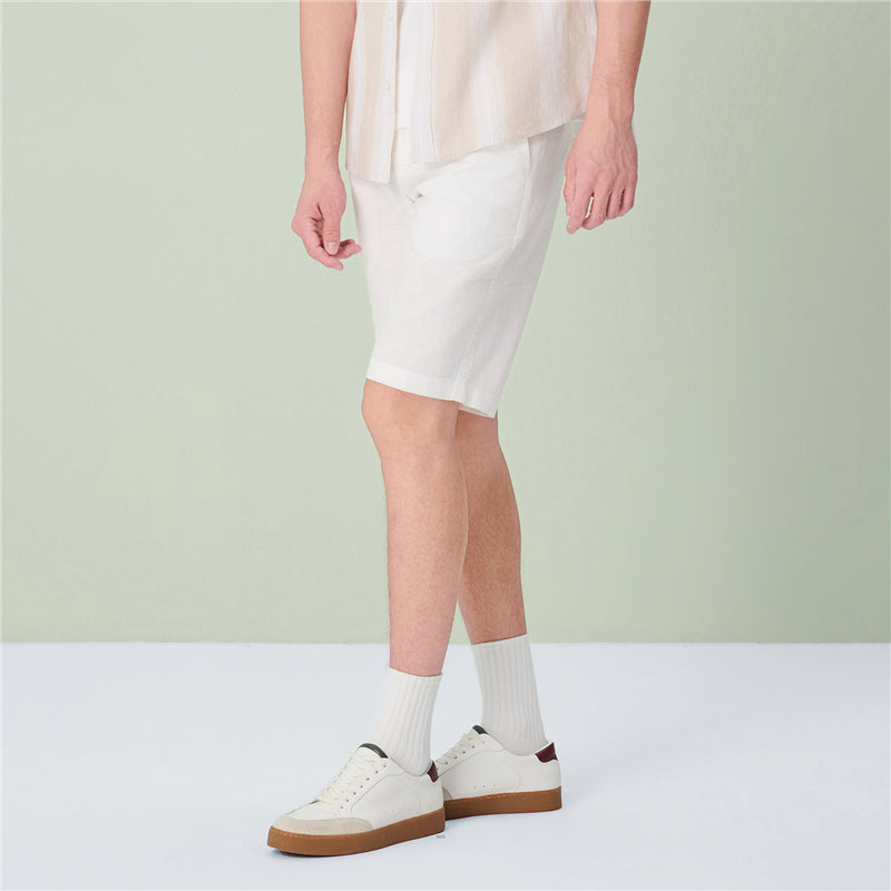 Men's Slim Linen Cotton Bermuda Shorts