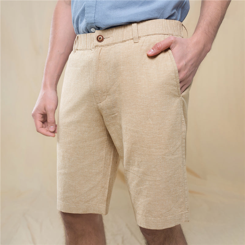 Men's Slim Linen Cotton Bermuda Shorts
