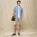 Men's Slim Linen Cotton Bermuda Shorts