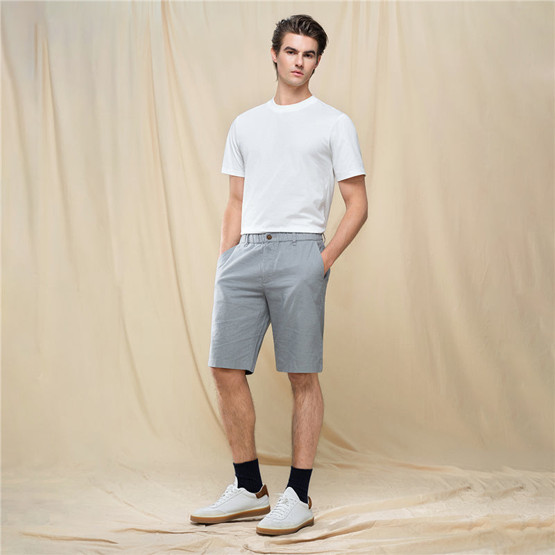 Men's Slim Linen Cotton Bermuda Shorts