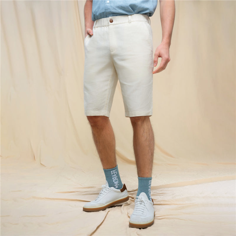 Men's Slim Linen Cotton Bermuda Shorts