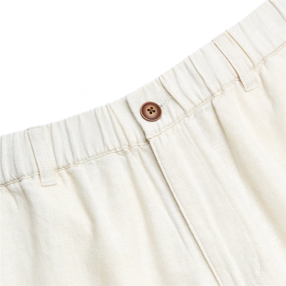 Men's Slim Linen Cotton Bermuda Shorts