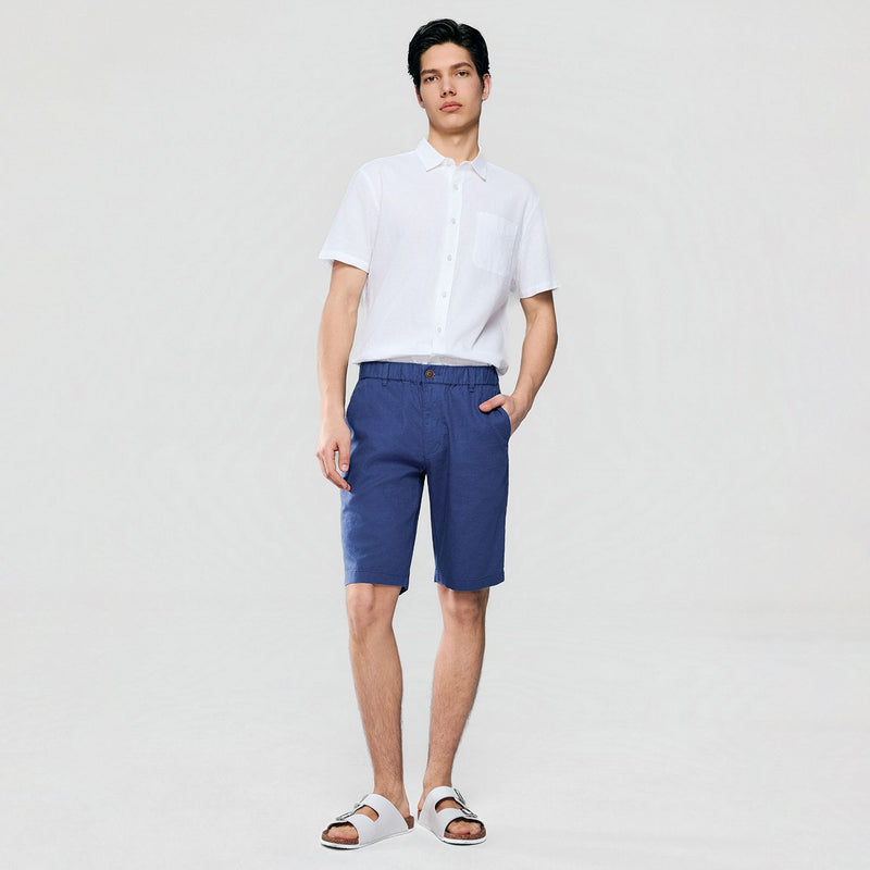 Men's Slim Linen Cotton Bermuda Shorts