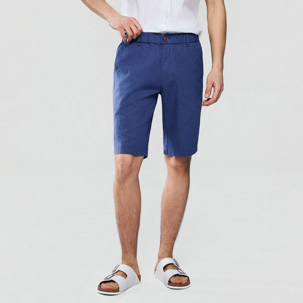 Men's Slim Linen Cotton Bermuda Shorts
