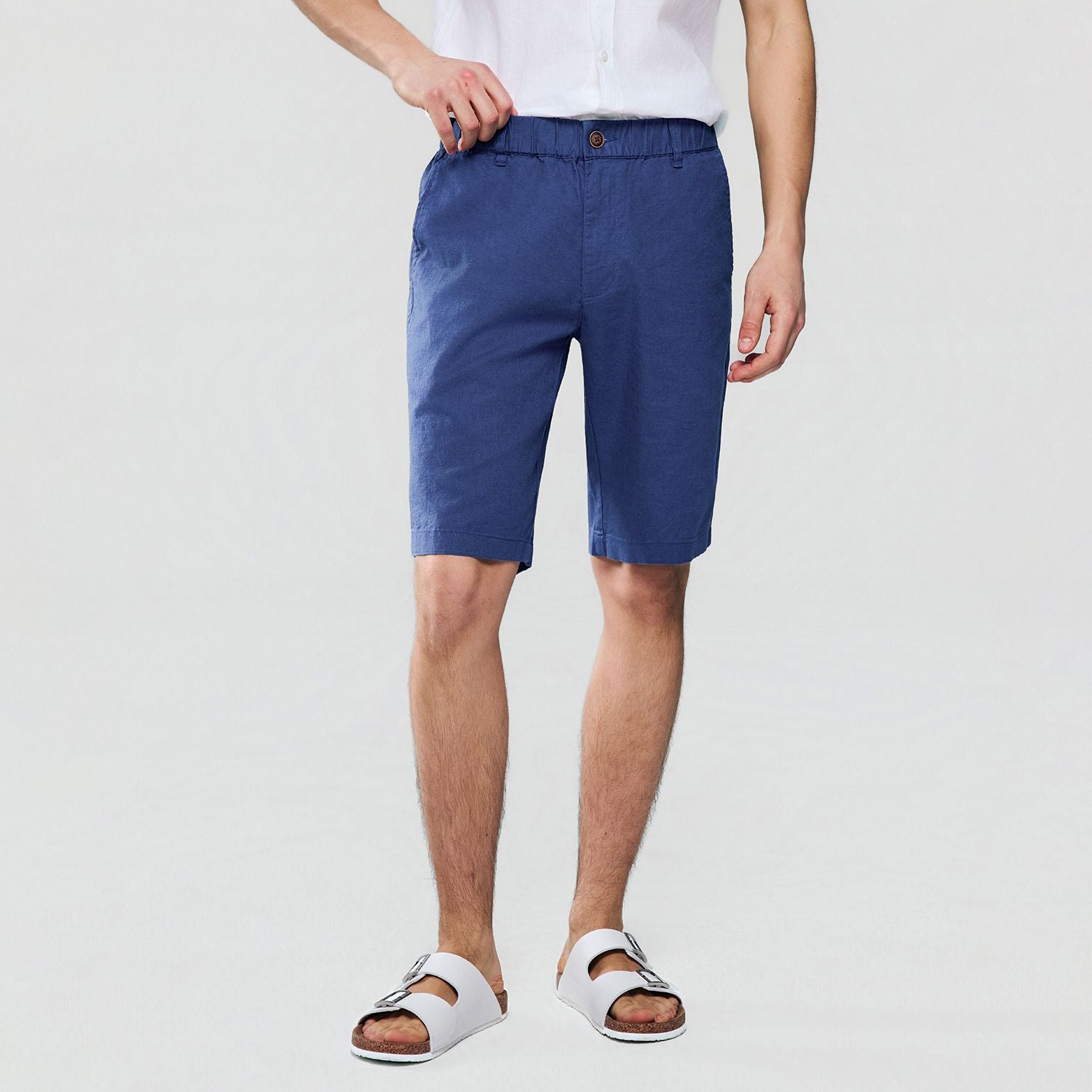 Men's Slim Linen Cotton Bermuda Shorts