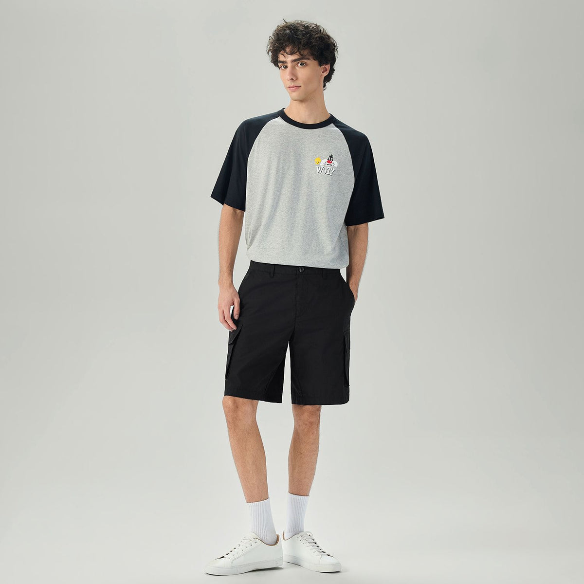 Men Relaxed Cotton Poplin Bermuda Shorts