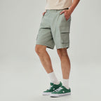 Men Relaxed Cotton Poplin Bermuda Shorts