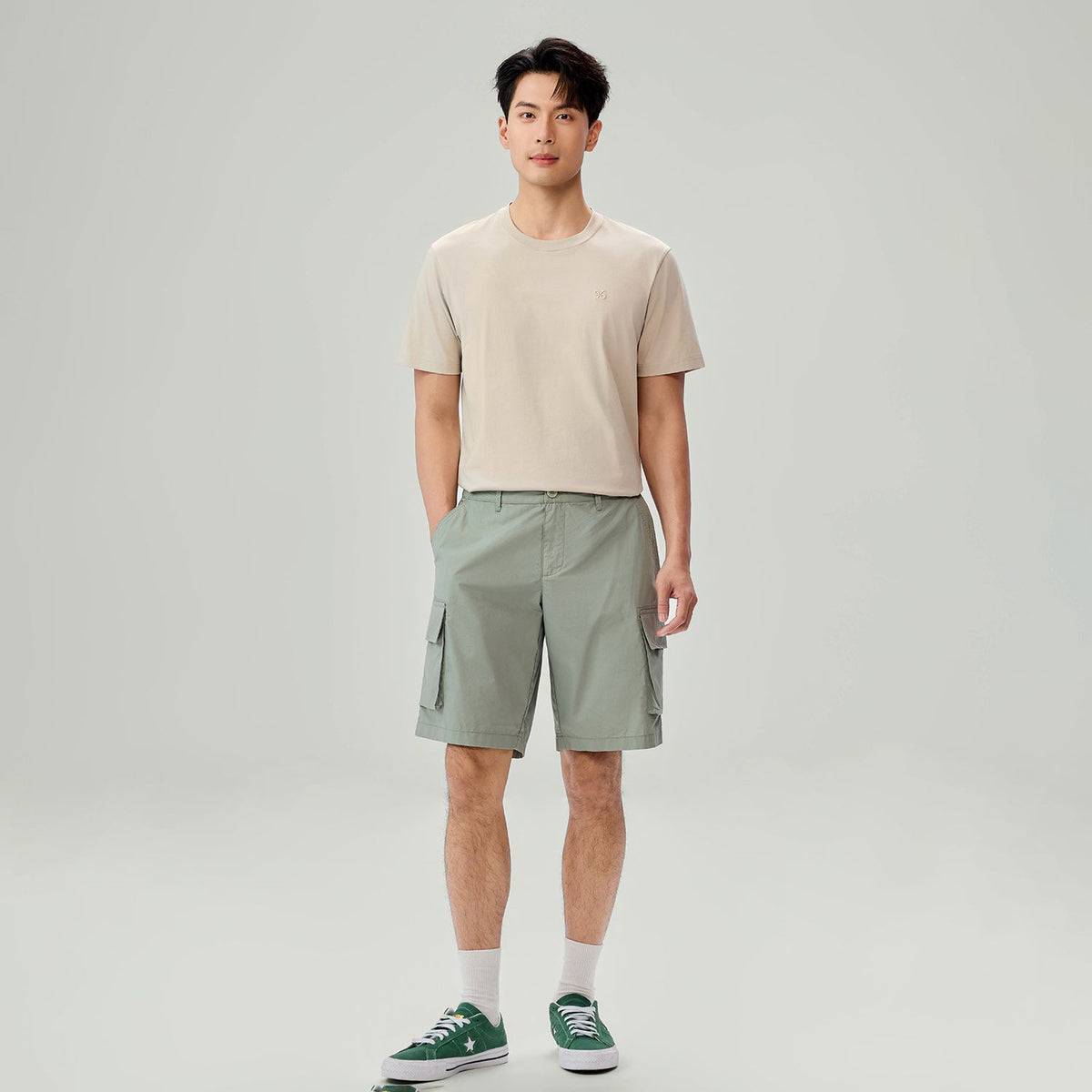 Men Relaxed Cotton Poplin Bermuda Shorts
