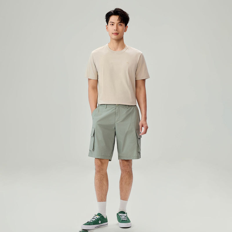 Men Relaxed Cotton Poplin Bermuda Shorts