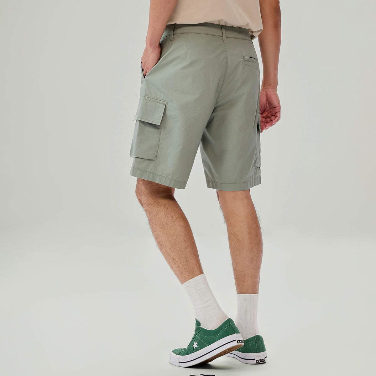 Men Relaxed Cotton Poplin Bermuda Shorts