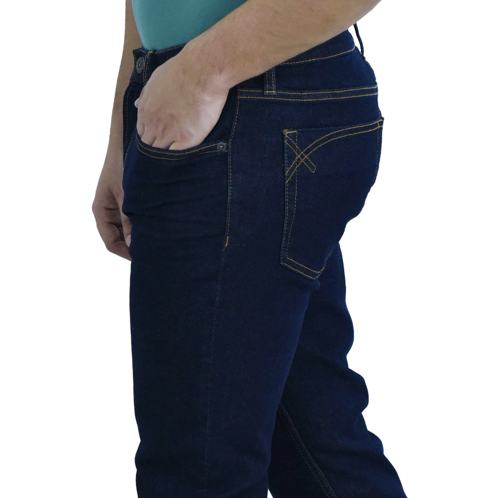 Men's Slim Tapered Jeans: Low Rise, Denim Stretch