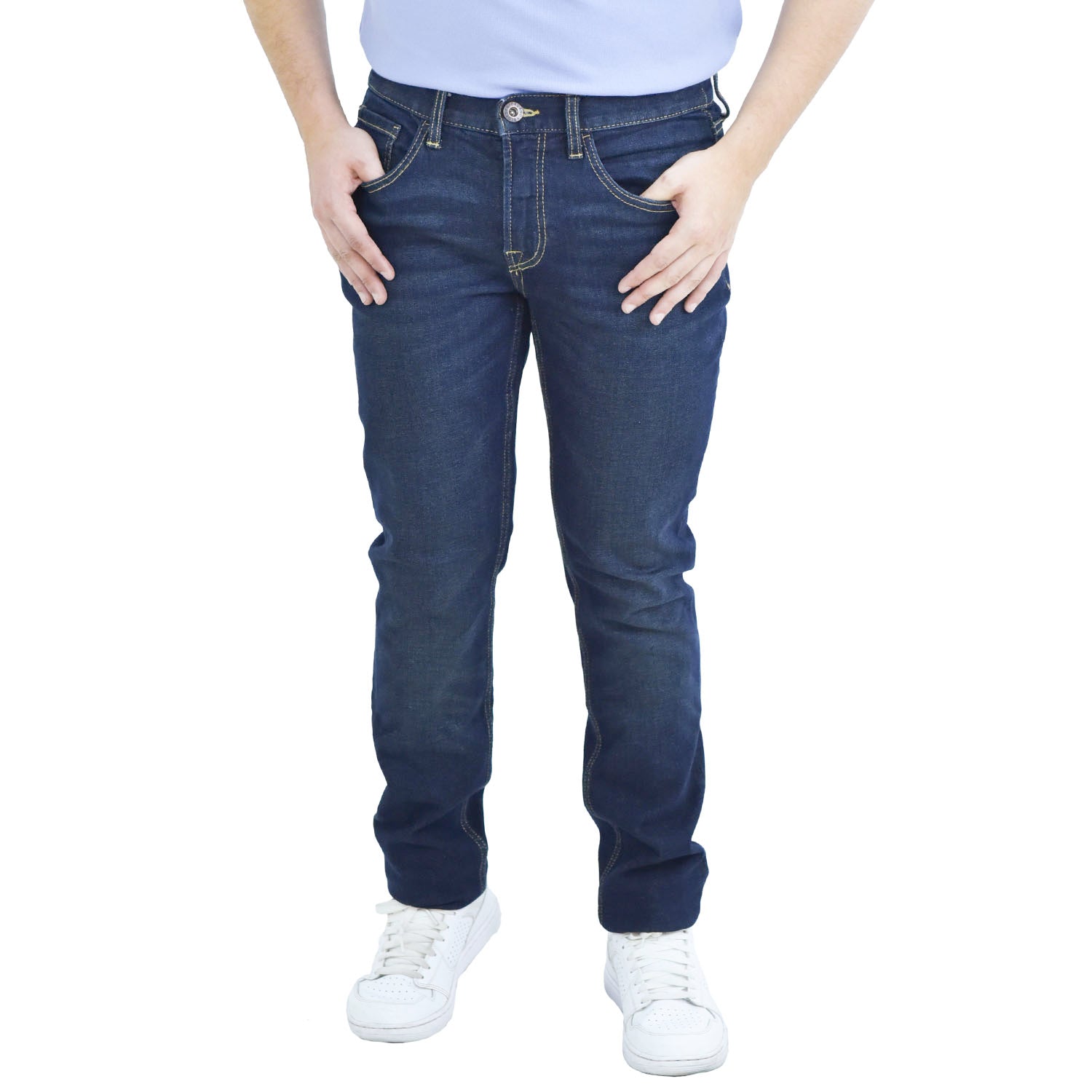 Men's Slim Tapered Jeans: Low Rise, Denim Stretch