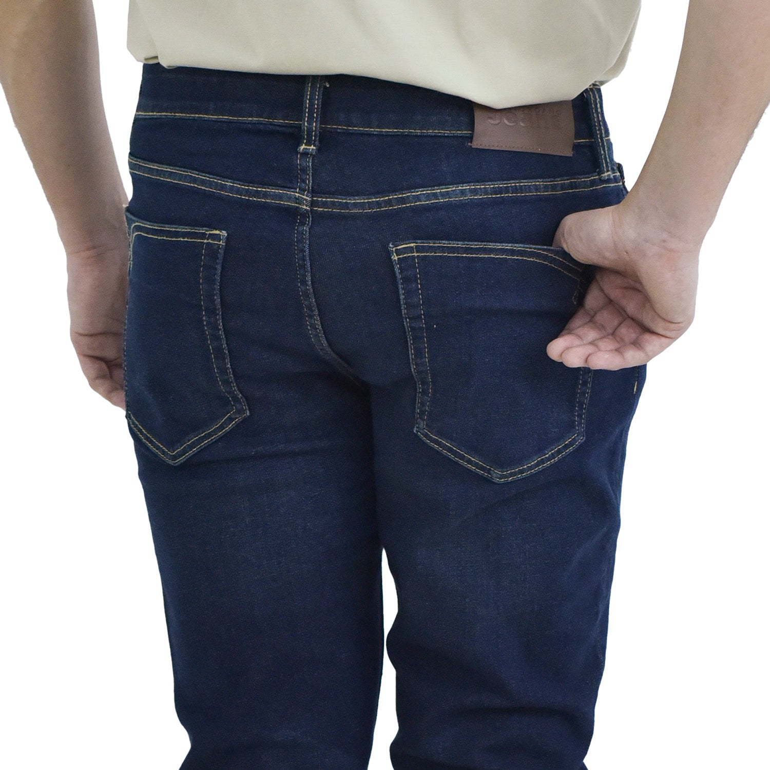 Men's Slim Tapered Jeans: Low Rise, Denim Stretch