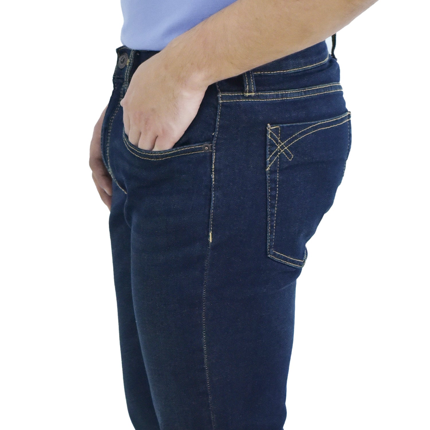 Men's Slim Tapered Jeans: Low Rise, Denim Stretch