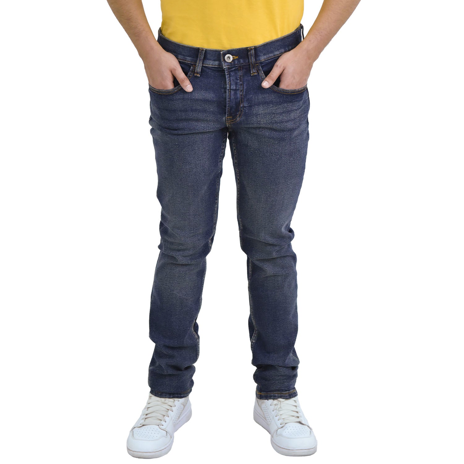 Men's Slim Tapered Jeans: Low Rise, Denim Stretch