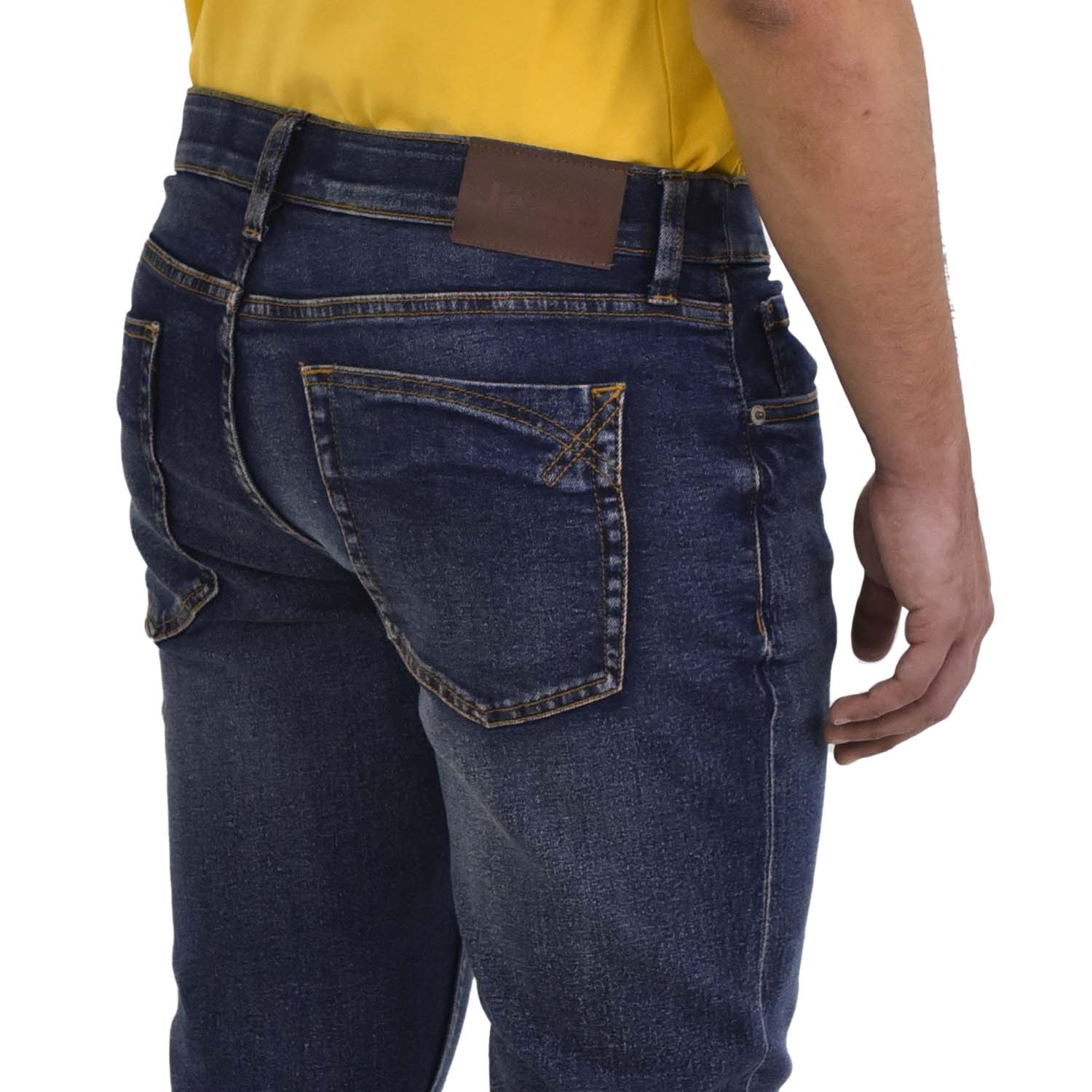 Men's Slim Tapered Jeans: Low Rise, Denim Stretch