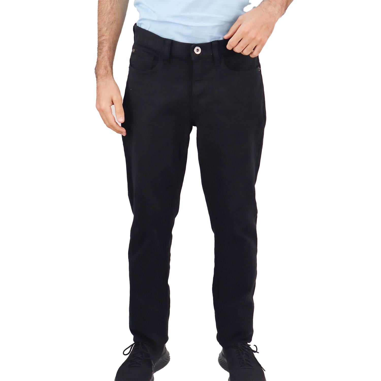 Giordano Men's Skinny Tapered Jeans-Black