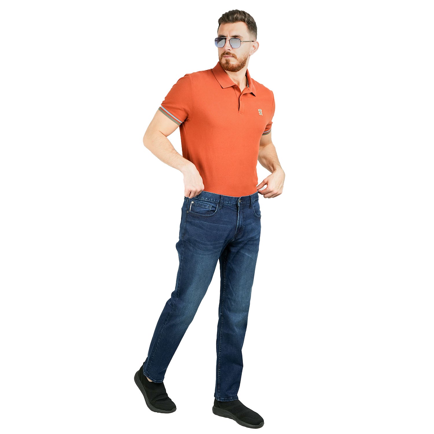 Men's Cotton Spandex Denim Low Rise Skinny Fit Tapered Jeans