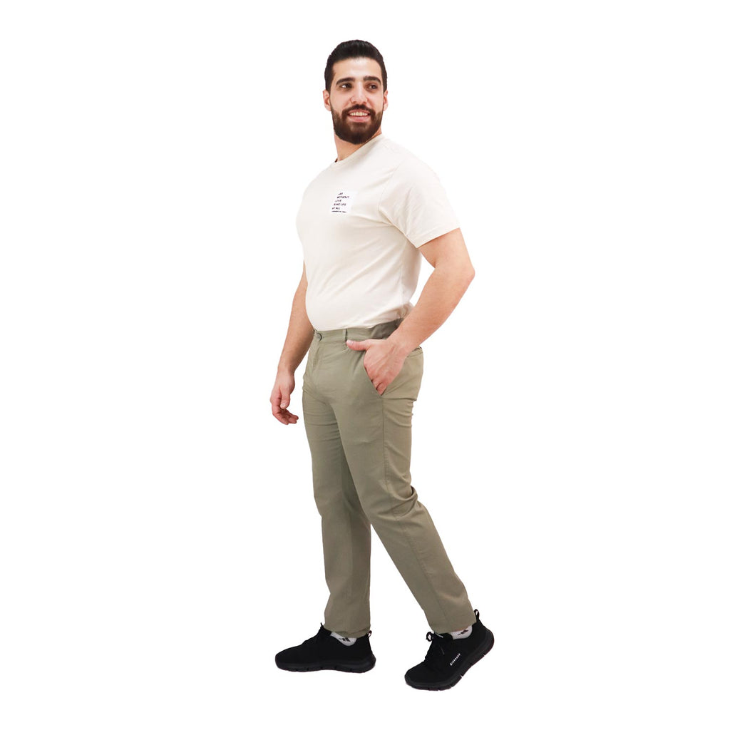 بنطلون كاكي رجالي ضيق ومدبب