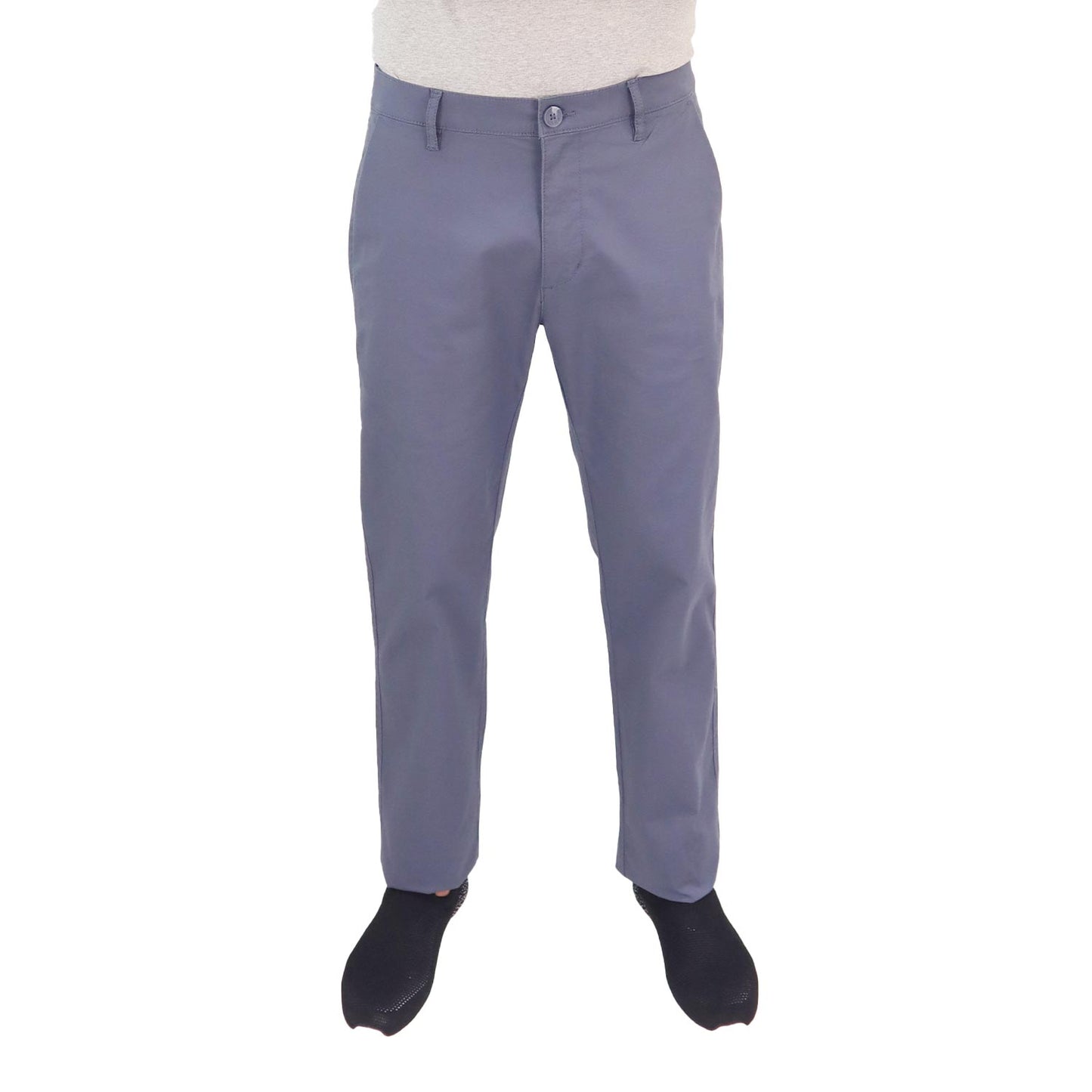 Giordano Men's Slim Tapered Khakis-Blue