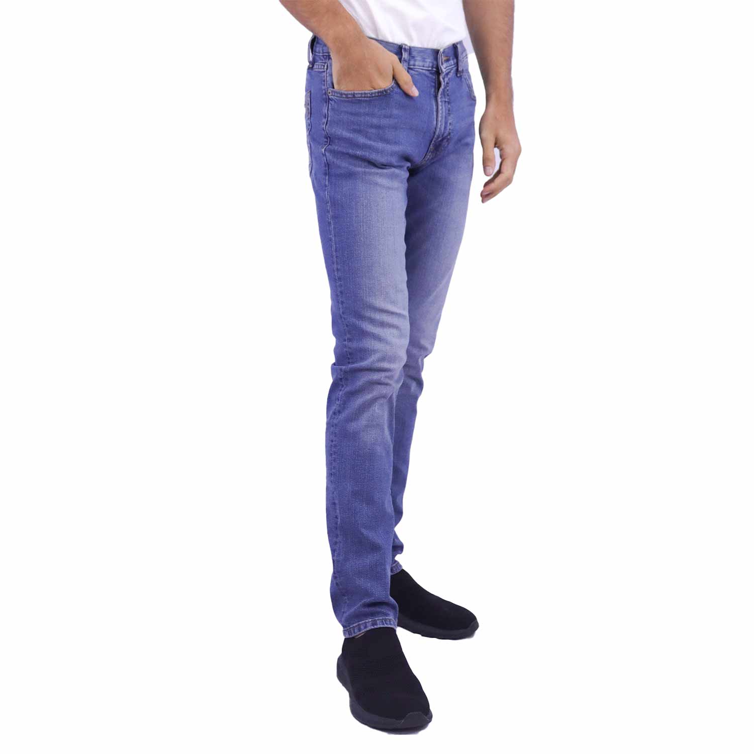 Giordano Men's Denim Low Rise Skinny Tapered Fit Jeans-Blue