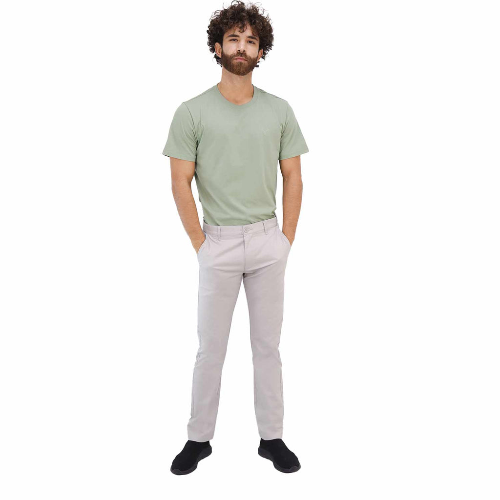Men's Slim Fit Easy Care Khaki Pants In Cotton Twill Blend
