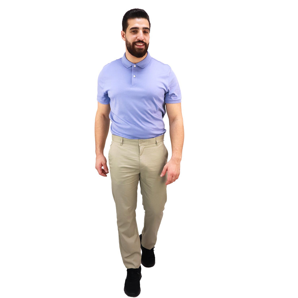Men's Slim Fit Easy Care Khaki Pants In Cotton Twill Blend