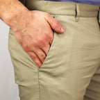 Men's Slim Fit Easy Care Khaki Pants In Cotton Twill Blend