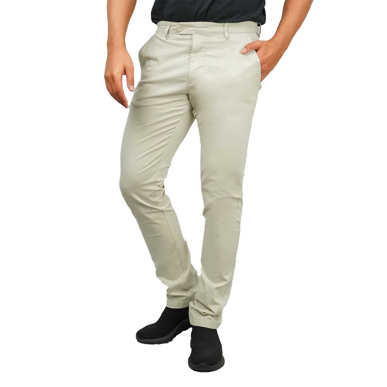 Men's Low-Rise Slim Fit Cotton Twill Khakis