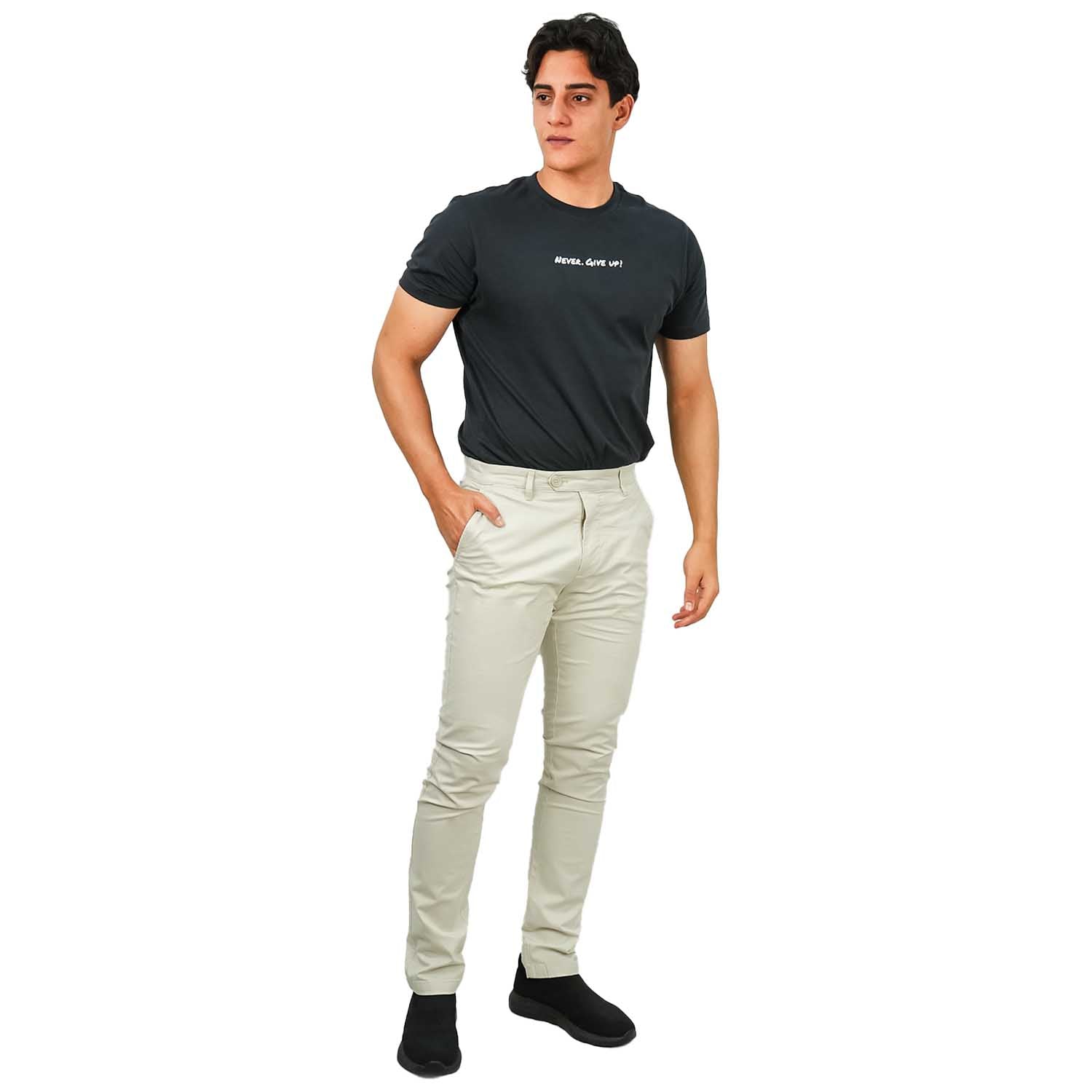 Men's Cotton Spandex Twill  Slim Fit Khakis