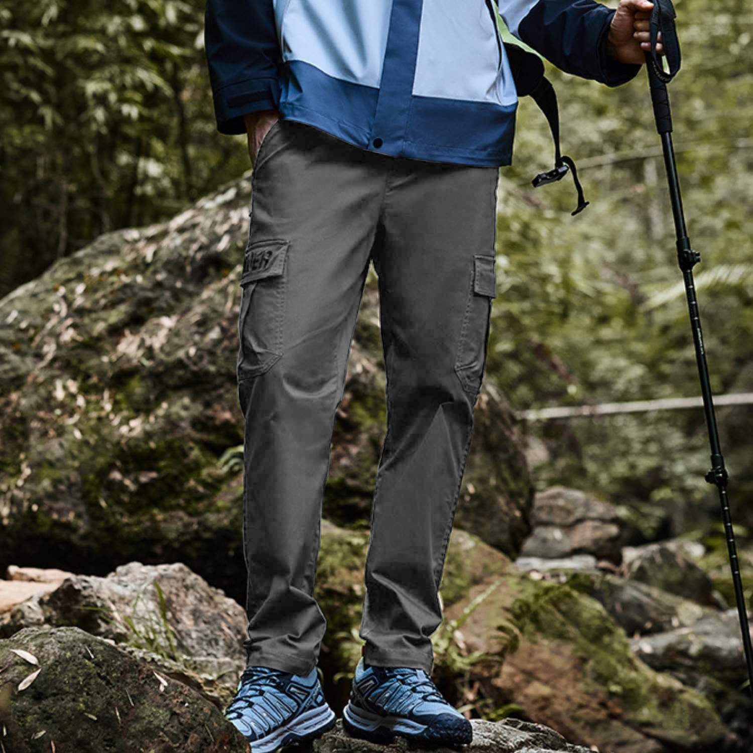 Giordano Men's Comfort Cargo Pants | Wander Collection-Grey