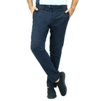 Giordano Men's Cotton Spandex Twill Low Rise Slim Fit Khakis-Blue