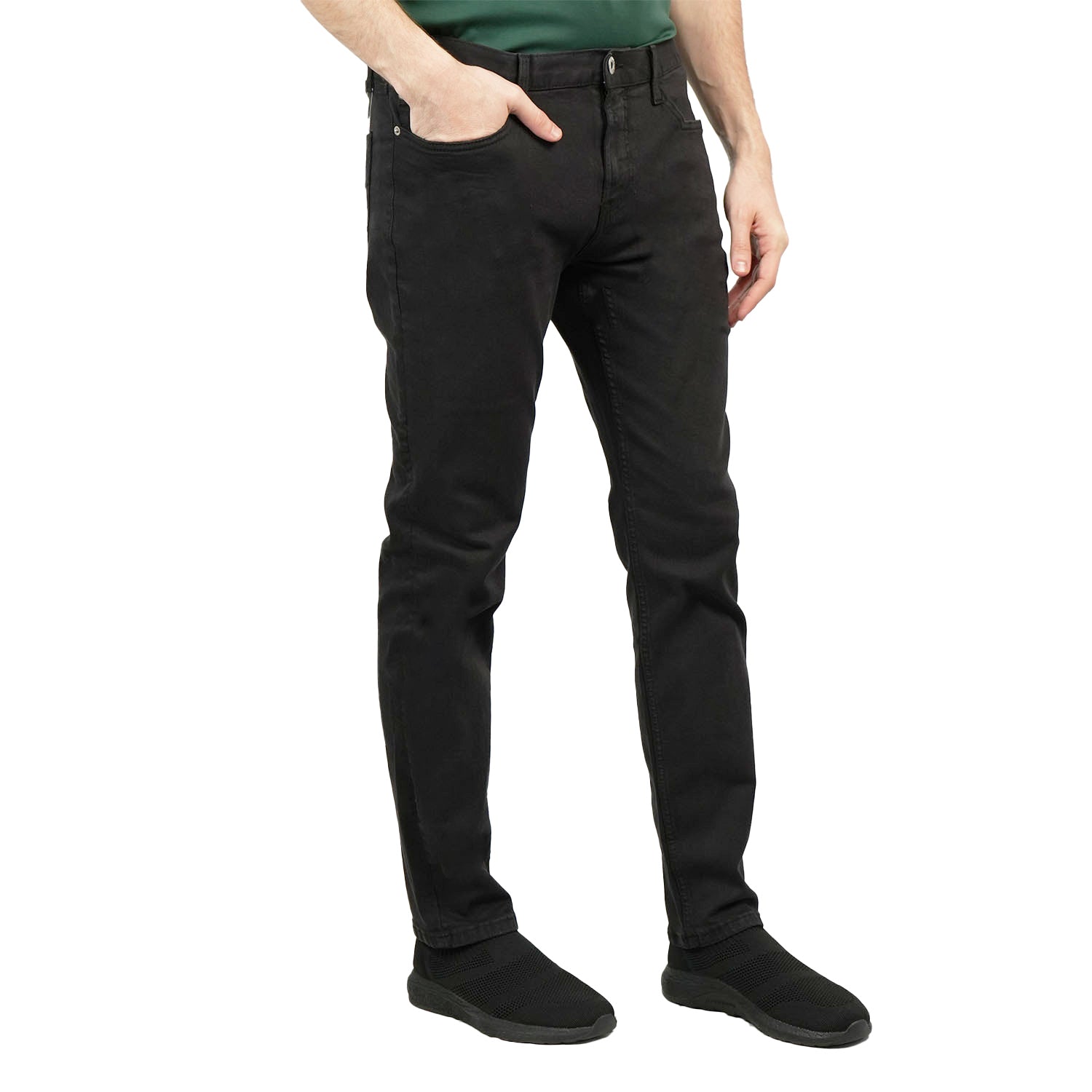 Giordano Men's Skinny Tapered Stretch Denim Jeans-Black